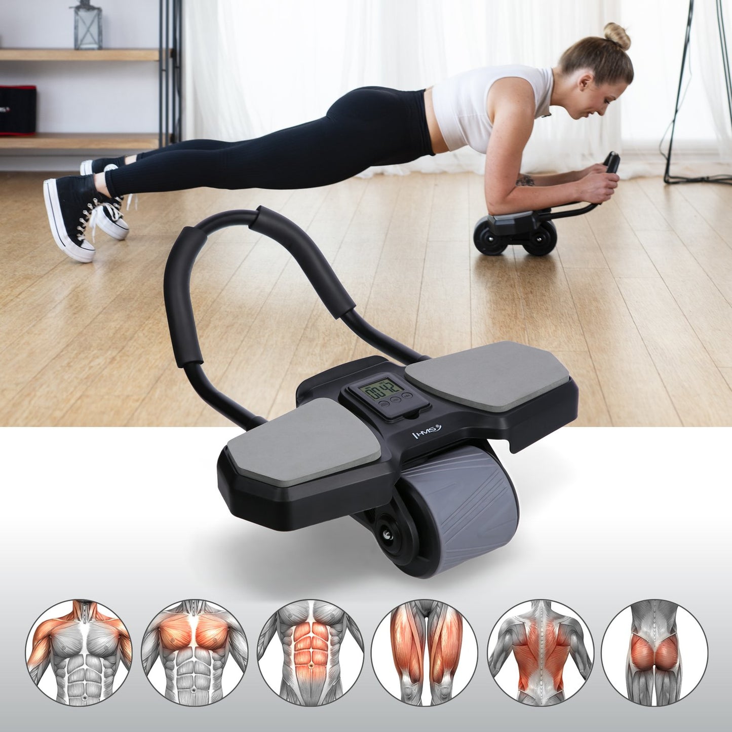 Ab Wheel for Core Exercise, Black, KA10