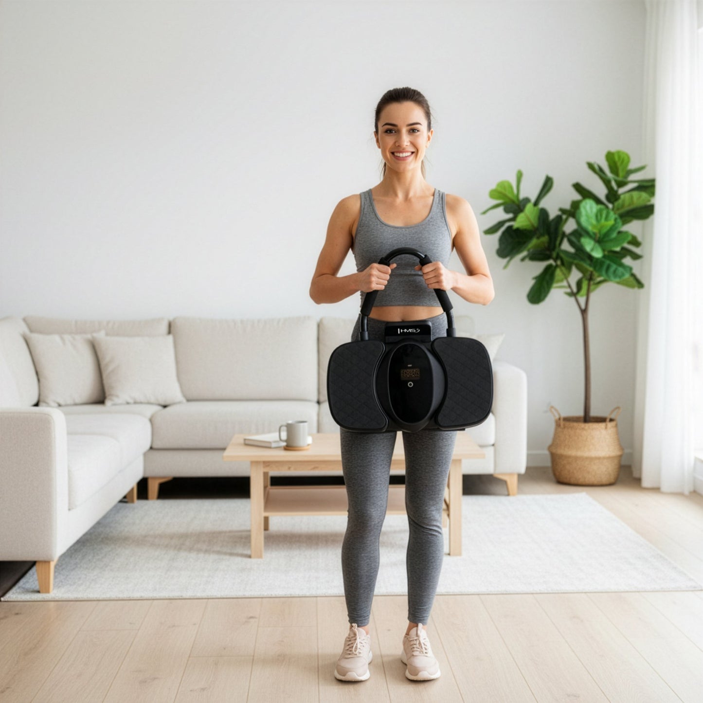 Abdominal Exercise Wheel with LCD, Auto Return & Phone Holder