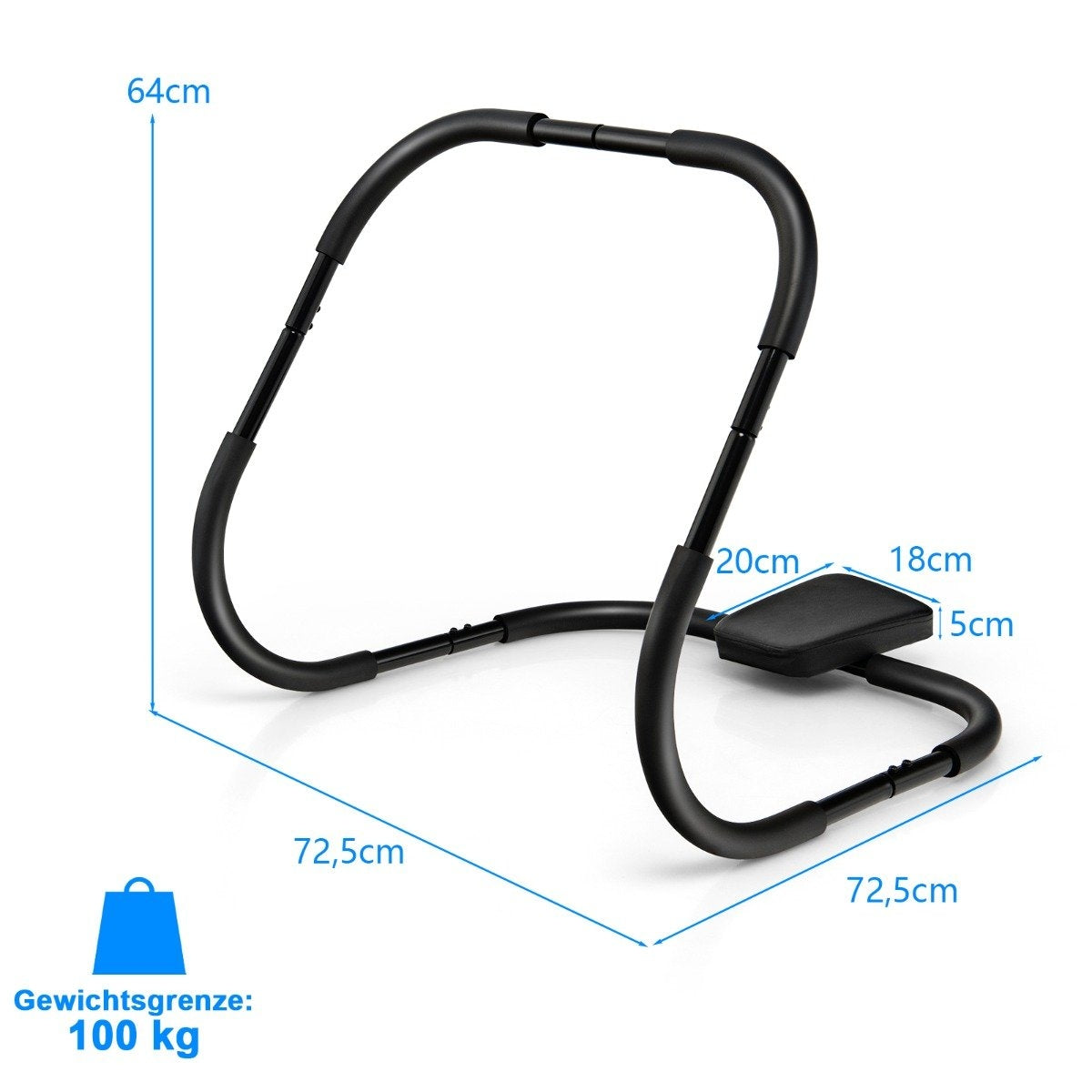 Abdominal Muscle Trainer with Soft Grip Strength Training Equipment Fitness Equipment Black
