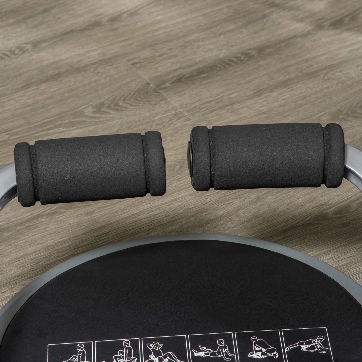 Collapsible abdominal training with cushion, adjustable height, steel