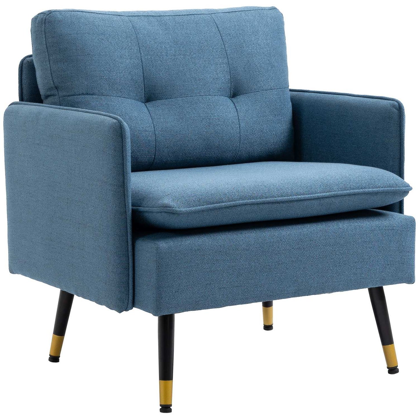 Accent Chair with Button Tufting, Removable Cushions, Black