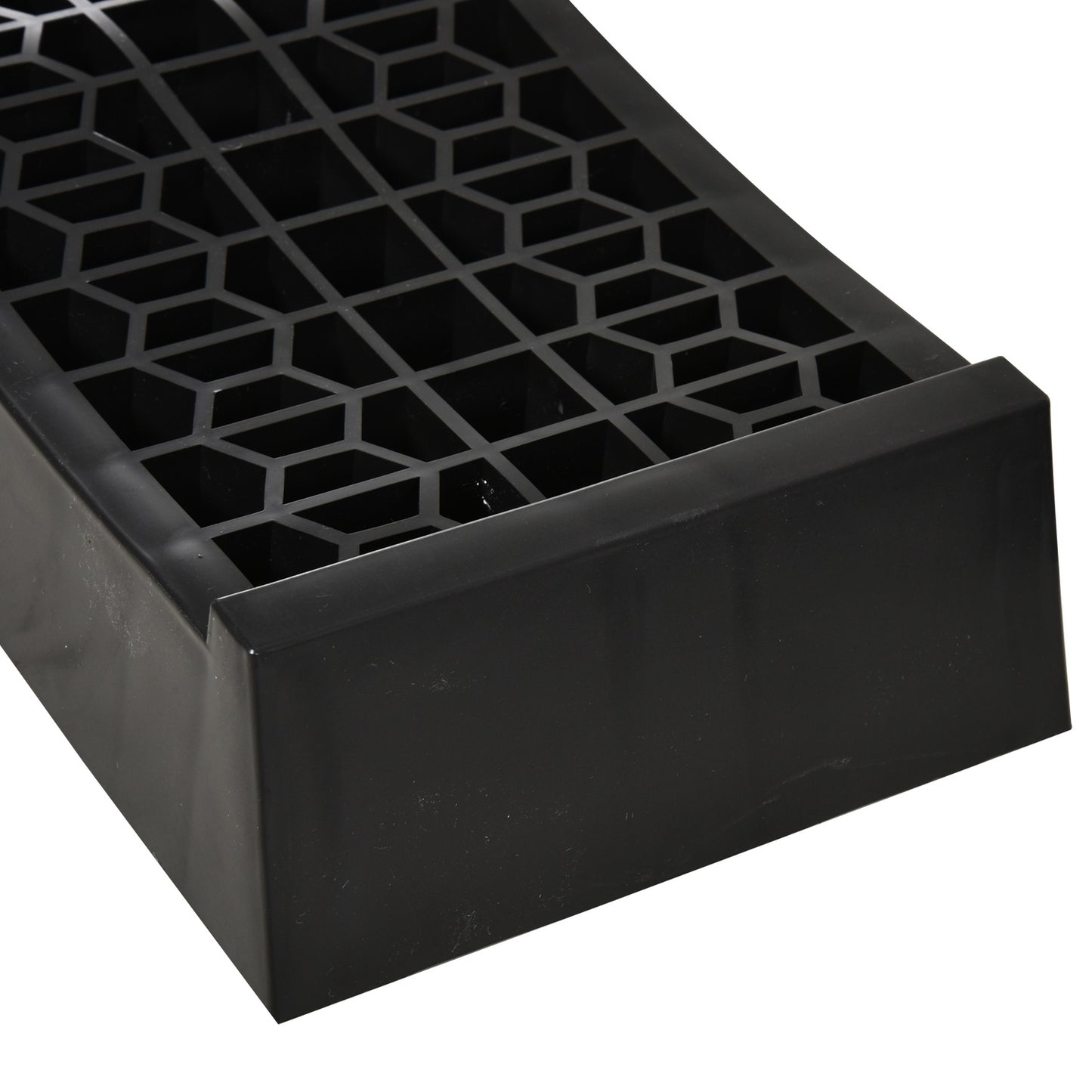 Rubber threshold ramp set, black, 70x20x8 cm, curb