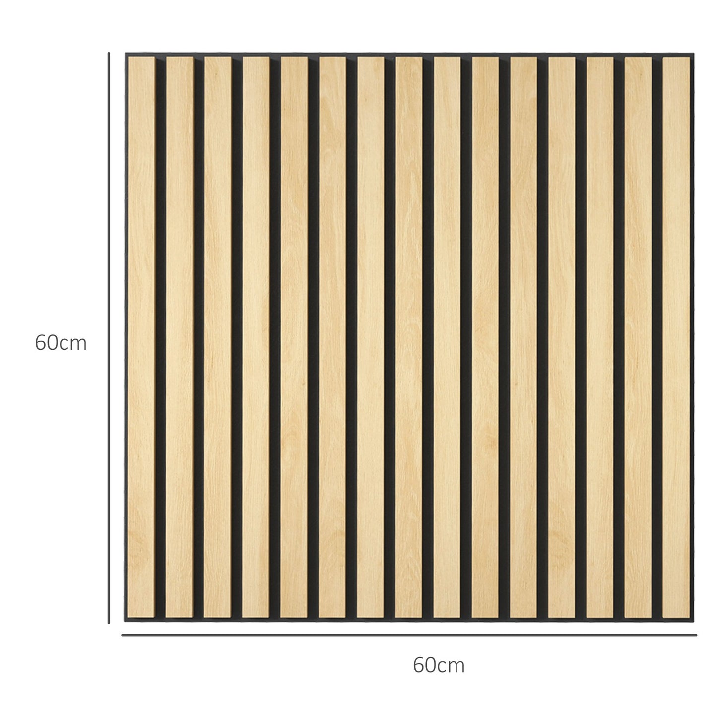 Acoustic wall panels in oak 3D - 4-pack, 60x60 cm