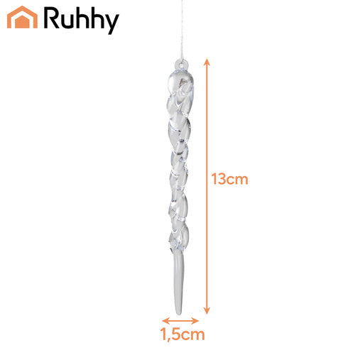 Acrylic Christmas Tree Icicles, 12 Pcs, 13 cm Long
