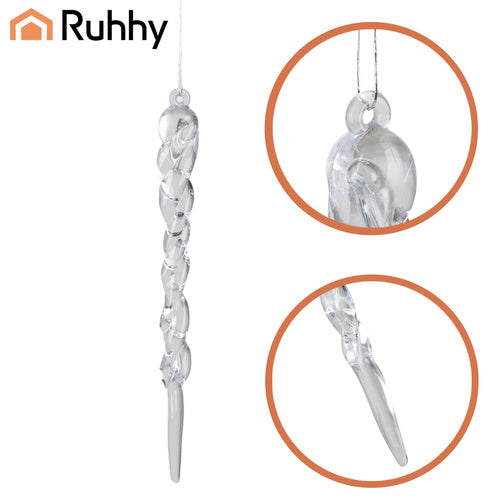 Acrylic Christmas Tree Icicles, 12 Pcs, 13 cm Long