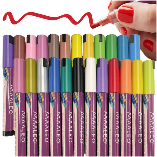 Acrylic Markers Set, 24 Colors – Waterproof, Multi-Surface