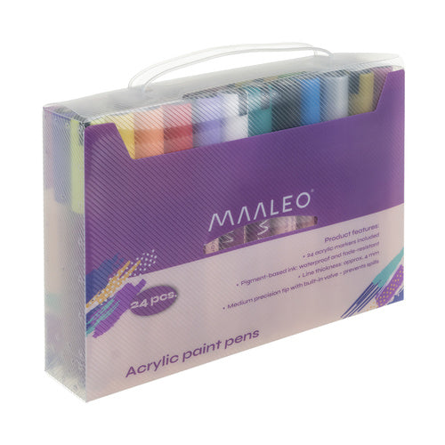 Acrylic Markers Set, 24 Colors – Waterproof, Multi-Surface