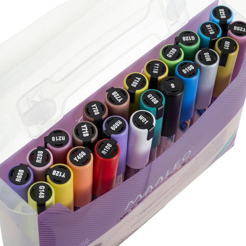 Acrylic Markers Set, 24 Colors – Waterproof, Multi-Surface