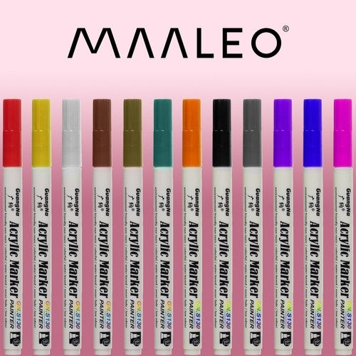 Acrylic markers - set of 12 pcs. Maaleo 21648
