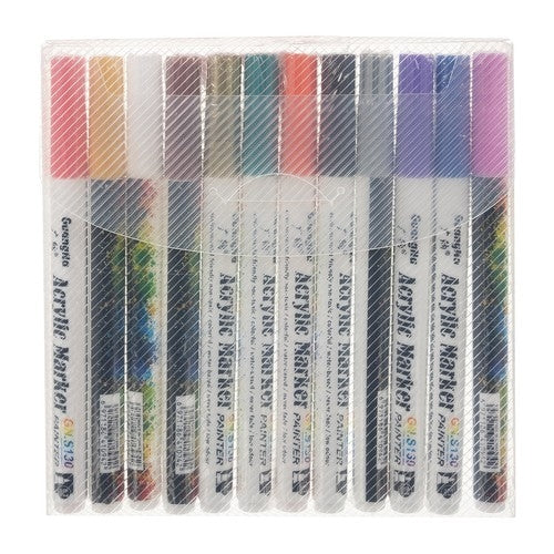 Acrylic markers - set of 12 pcs. Maaleo 21648