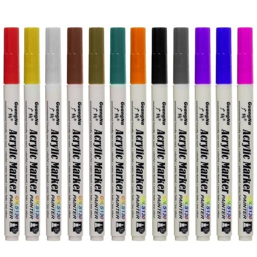 Acrylic markers - set of 12 pcs. Maaleo 21648