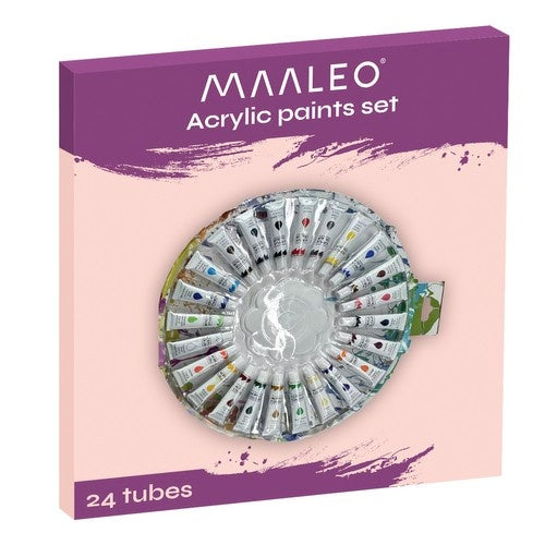 Acrylic paints 12ml - set of 24 Maaleo 24725