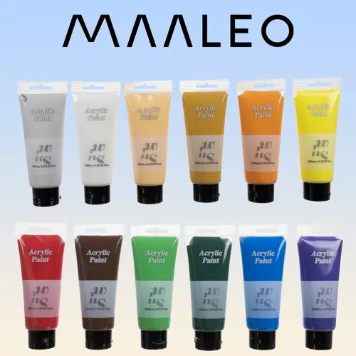 Acrylic paints 12 pcs. 100ml Maaleo 20424