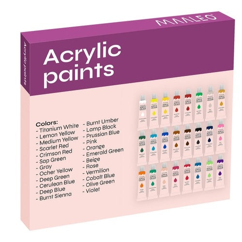 Acrylic paints 24 pcs. - 12 ml. Maaleo 20363