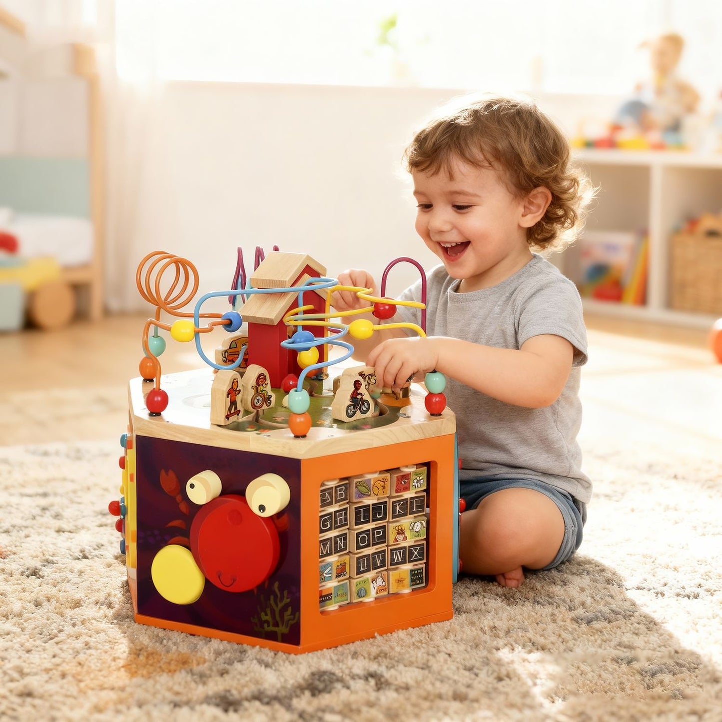 Activity Cube, 8-in-1 Motor Skills Toy, 41.5 x 37.5 cm, Multicolor