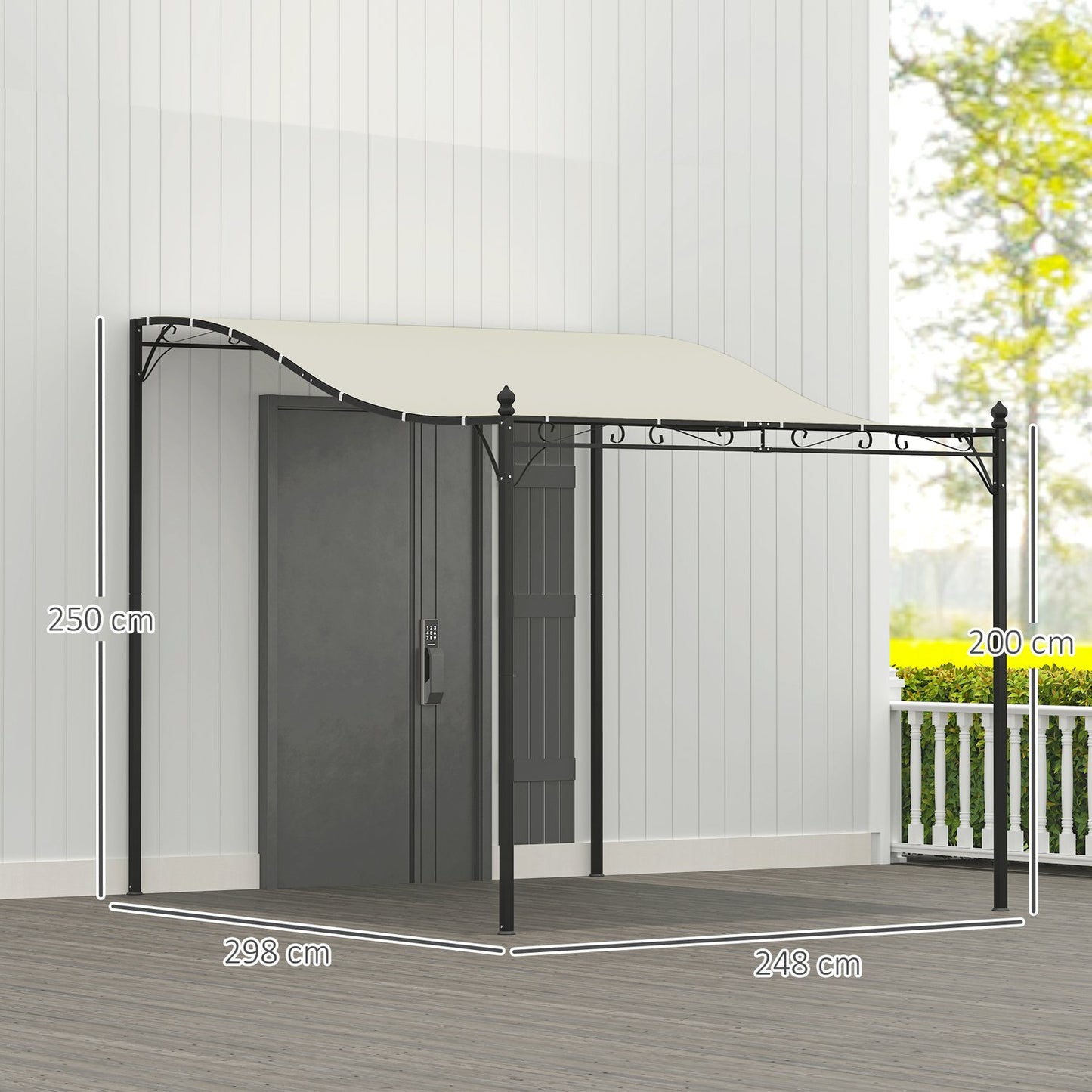 Garden pavilion with water-repellent canopy, 2.5x3m, cream
