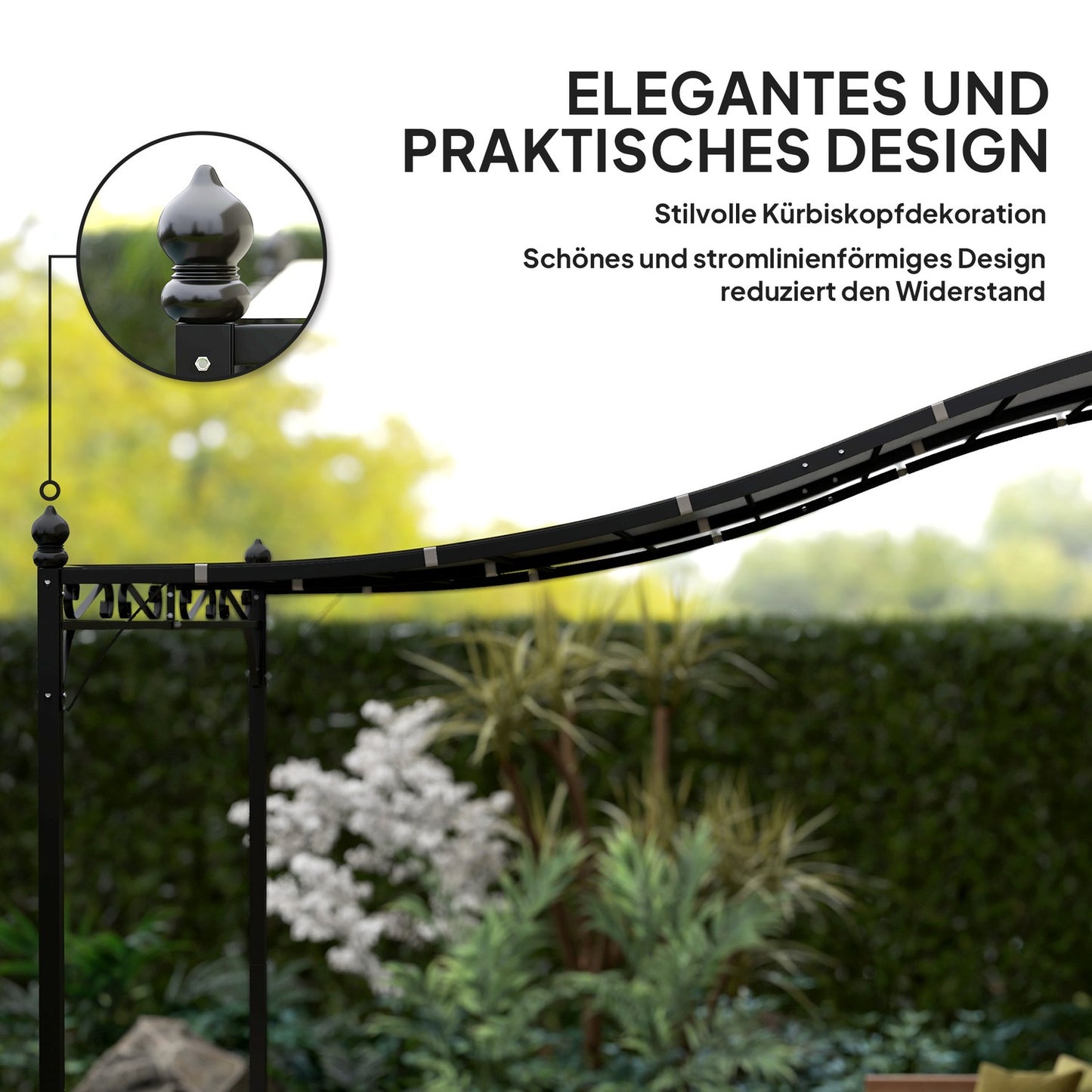 Dark gray garden pavilion Pergola, water-repellent, 2.5x3x2.5 m