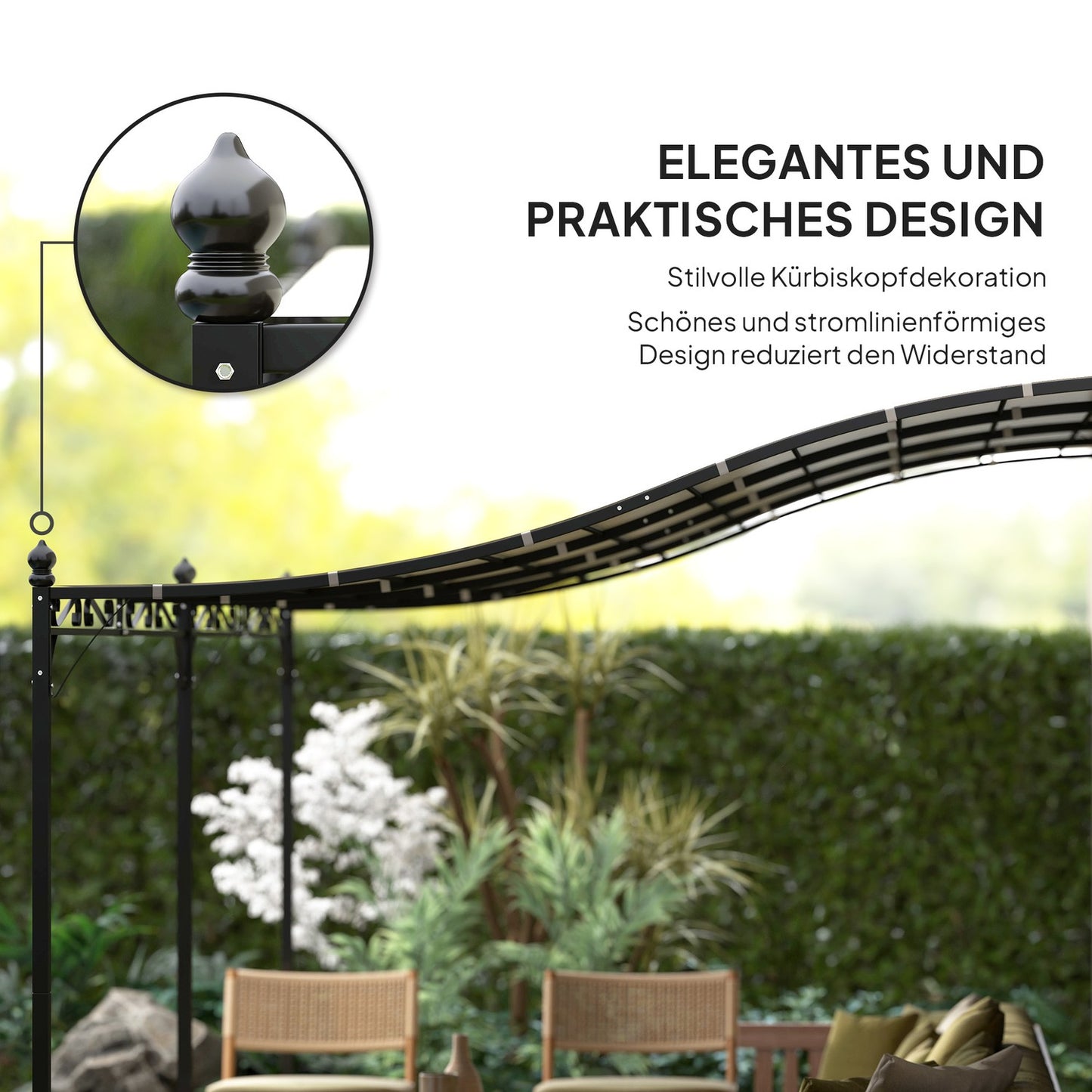 Detached garden pergola with water-repellent canopy, 3x5 m Creamy white