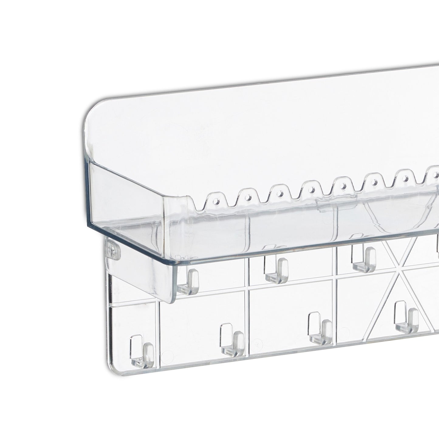 Adhesive Jewelry Organizer with Shelf and Hooks