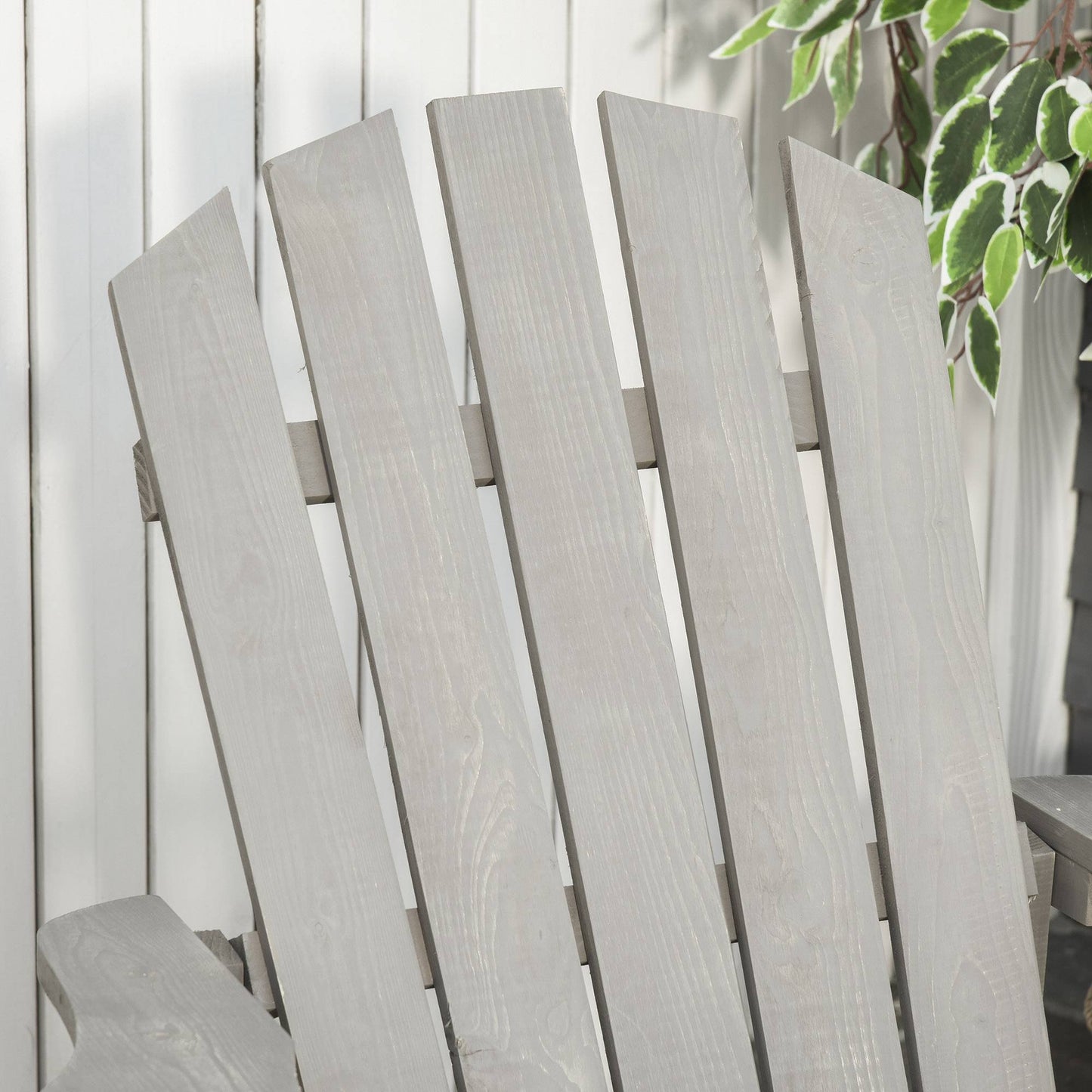 Adirondack Chair, Weatherproof Wood, High Back, Grey