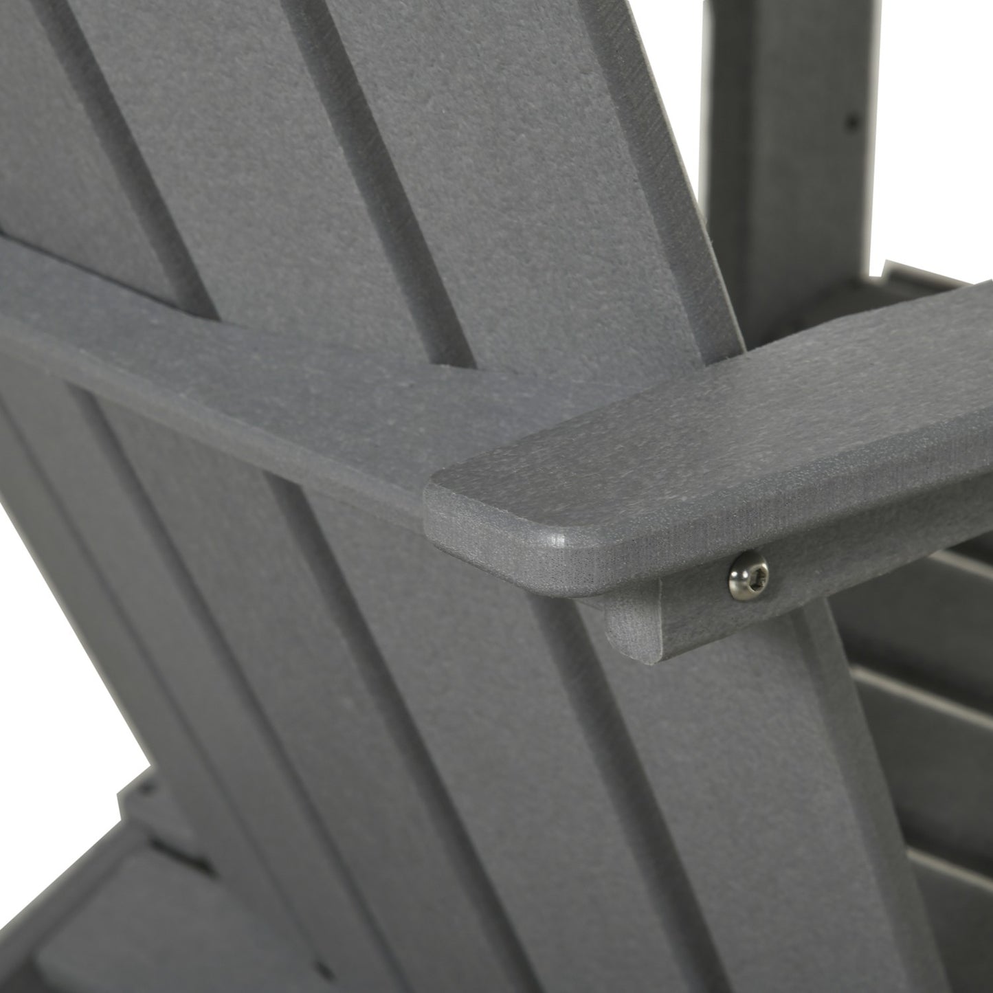 Adirondack garden chair in plastic with cup holder, gray