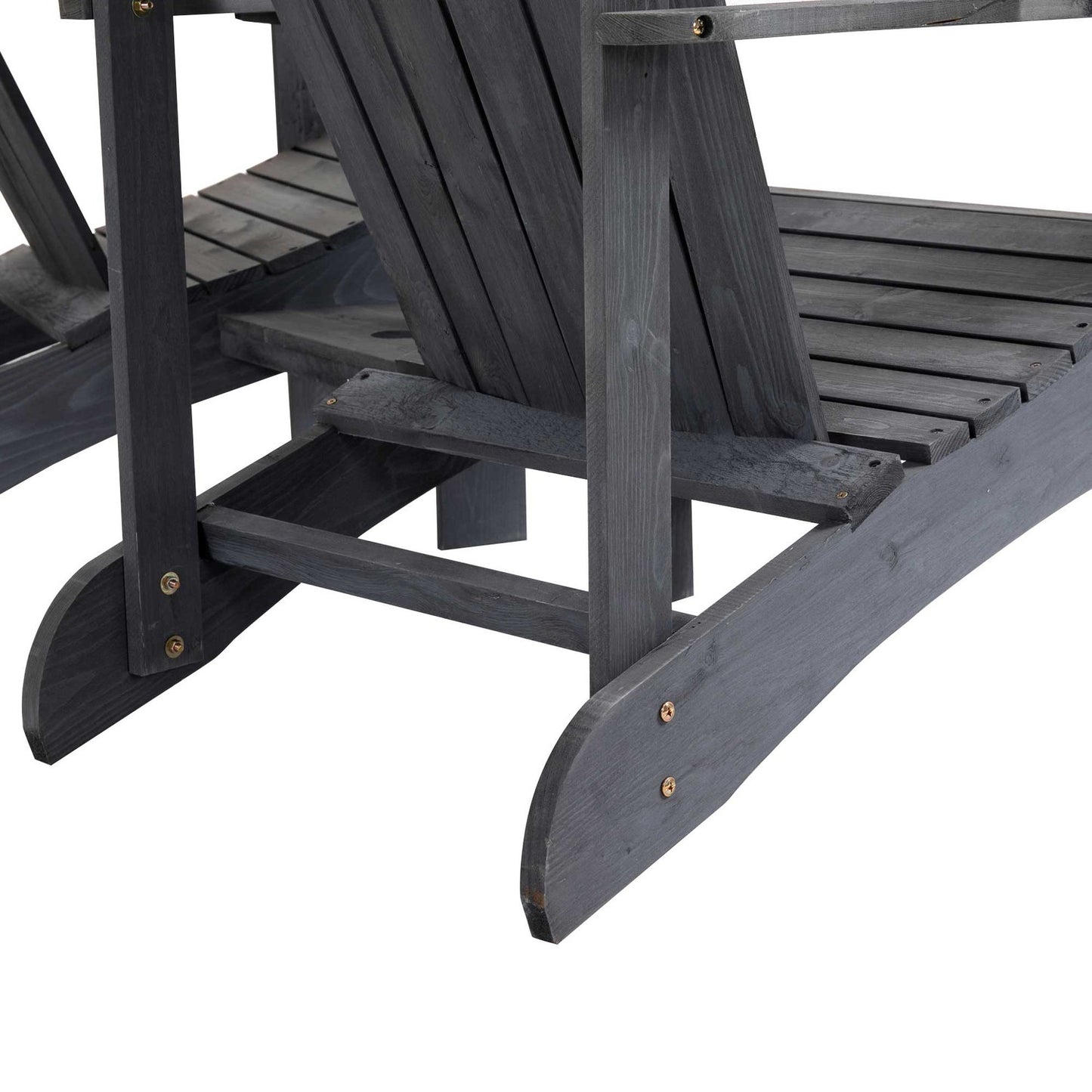 Adirondack 2-seater garden chair set, wood, dark grey