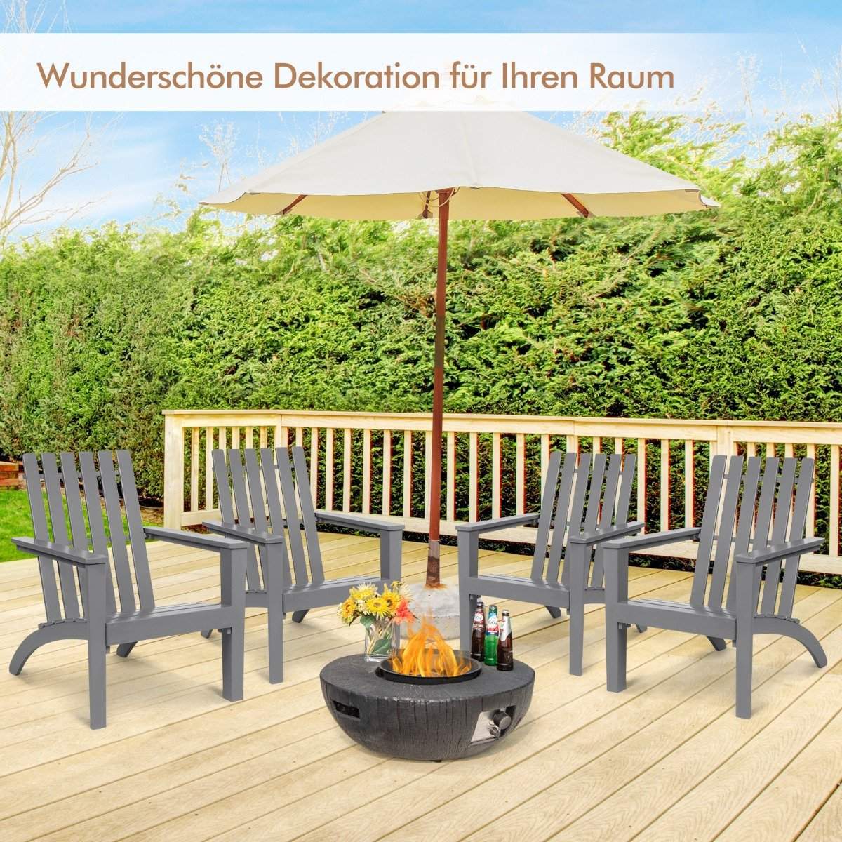 Adirondack chair Adirondack chair made of acacia wood garden chair up to 160 kg gray