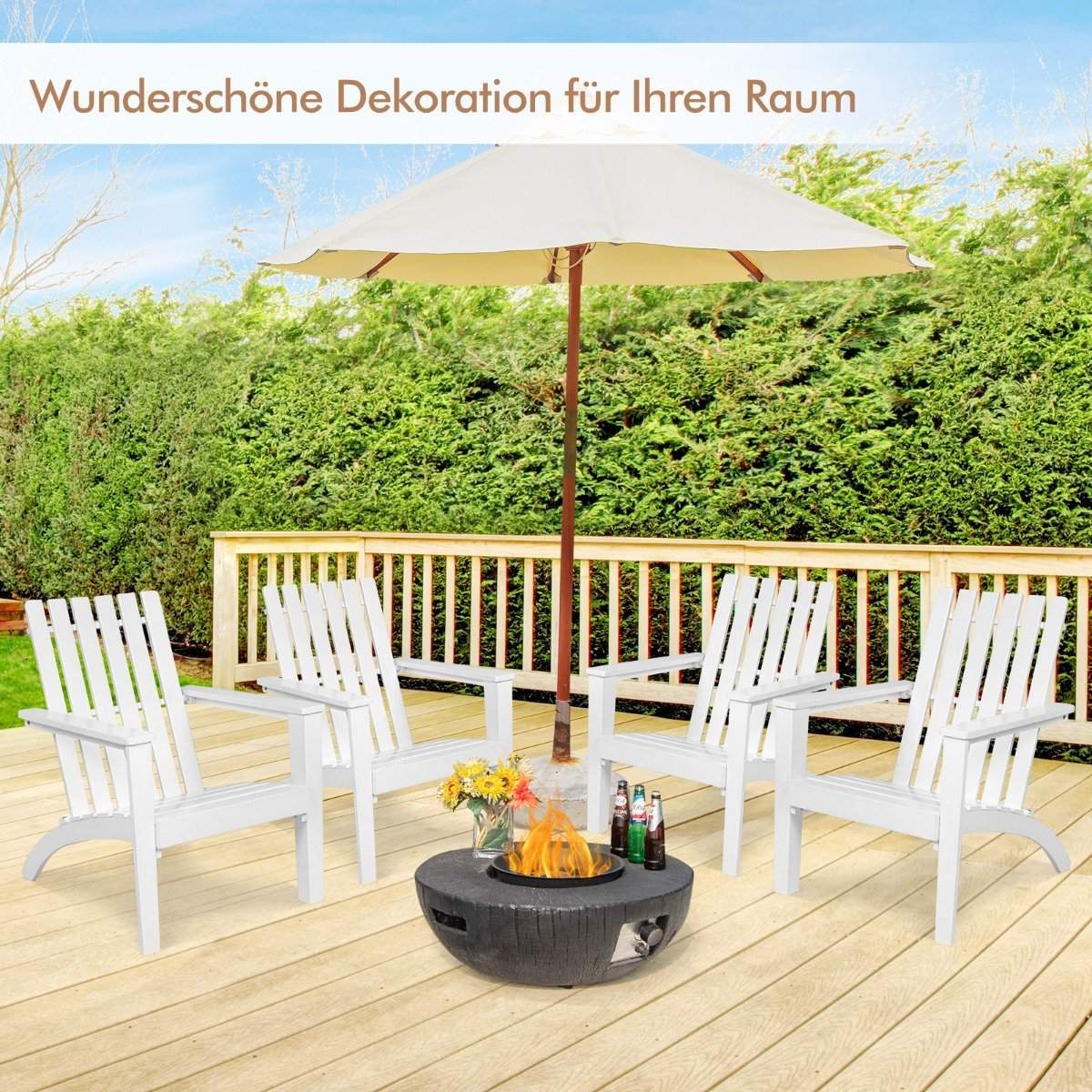 Adirondack chair Adirondack chair made of acacia wood garden chair up to 160 kg white