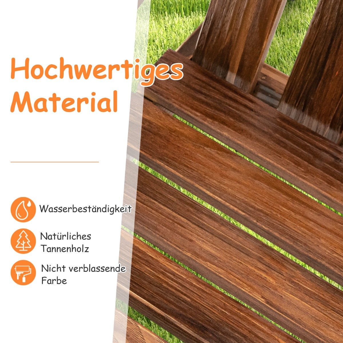 Adirondack chair for children 2-seater Adirondack chair made of wood brown 99 x 51 x 56.5 cm