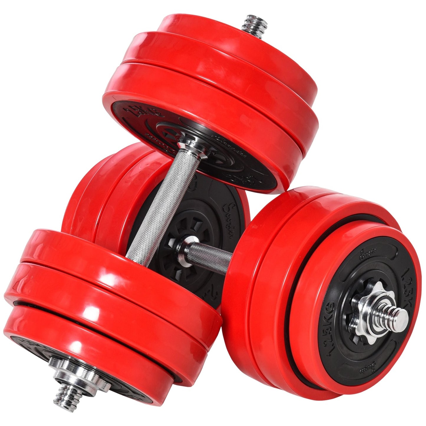 Adjustable 2-in-1 dumbbell set, 20/30 kg, steel & PP plastic