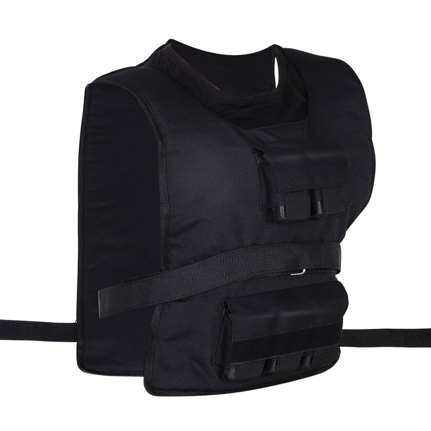 Adjustable 30 kg weight vest for strength training, black