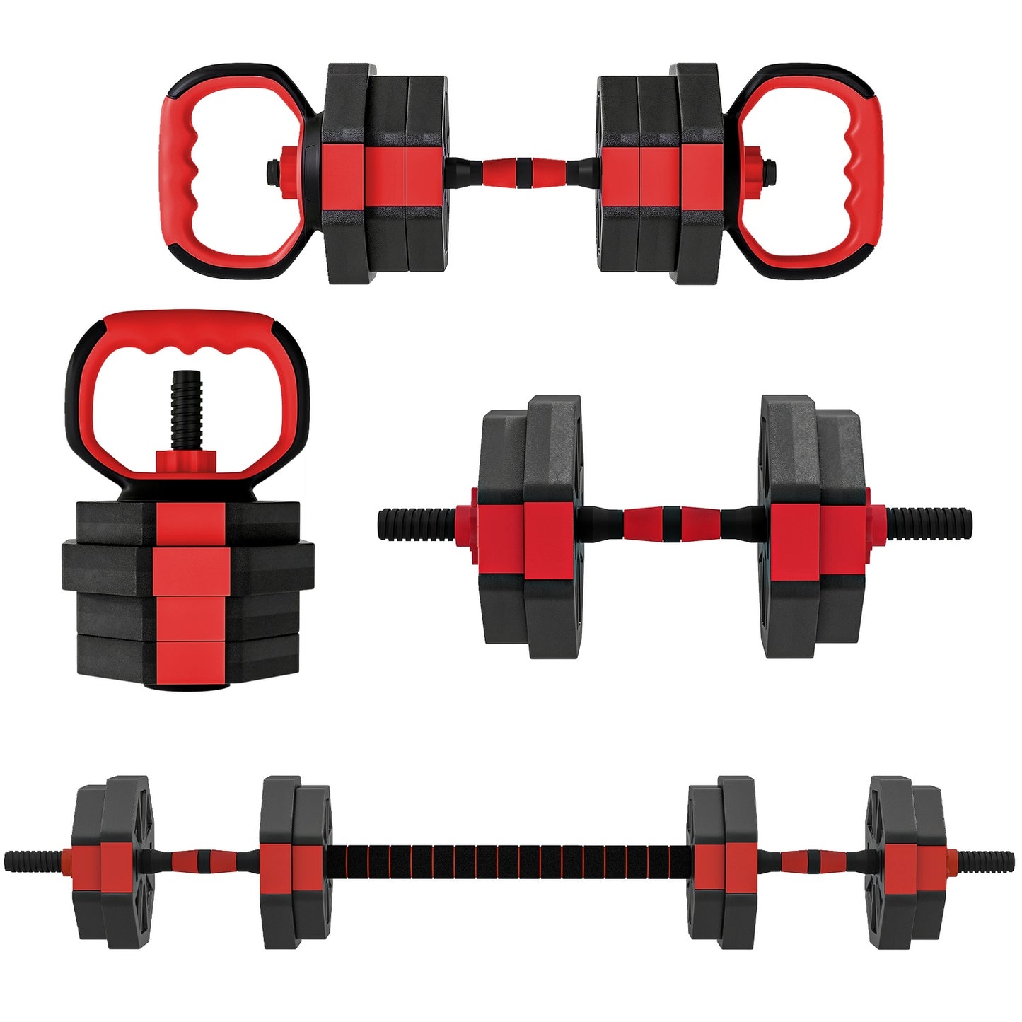 Adjustable 4-in-1 Dumbbell Set, 15 KG for Home Workouts