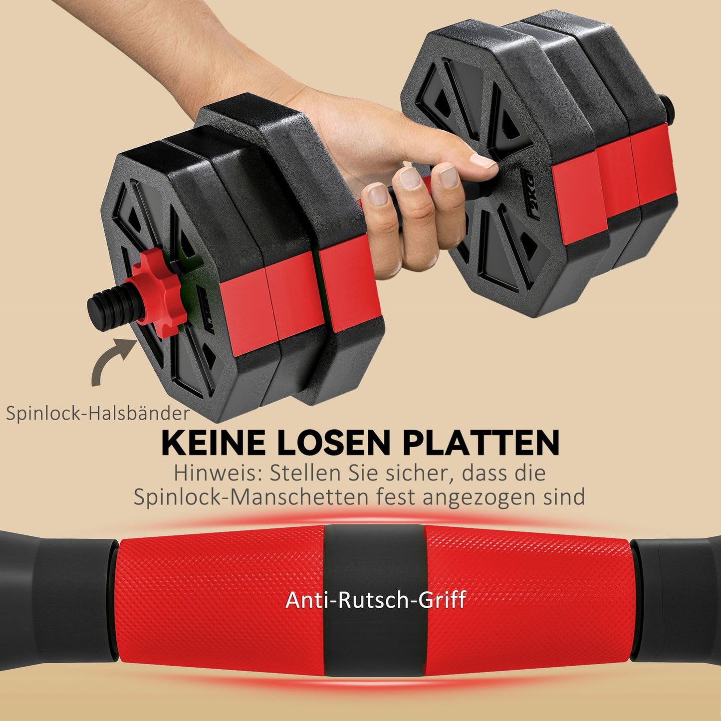 Adjustable 4-in-1 Dumbbell Set – 20KG for Home Workouts