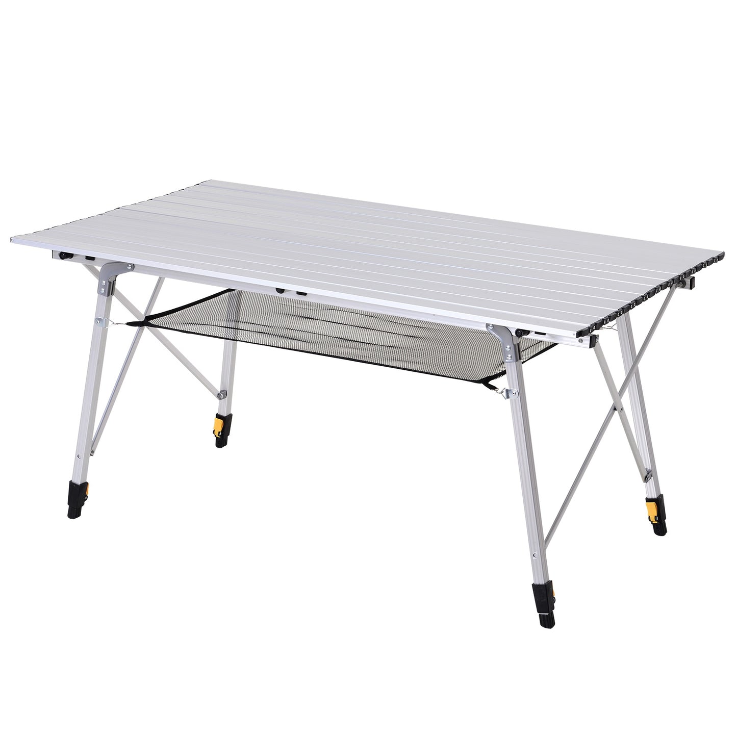 Adjustable Aluminum Folding Picnic Table with Carry Bag, 120x69 cm