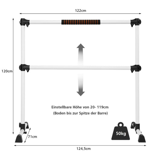 Adjustable Ballet Barre, Portable with Non-Slip Feet