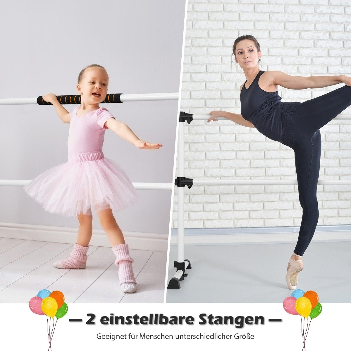 Adjustable Ballet Barre, Portable with Non-Slip Feet