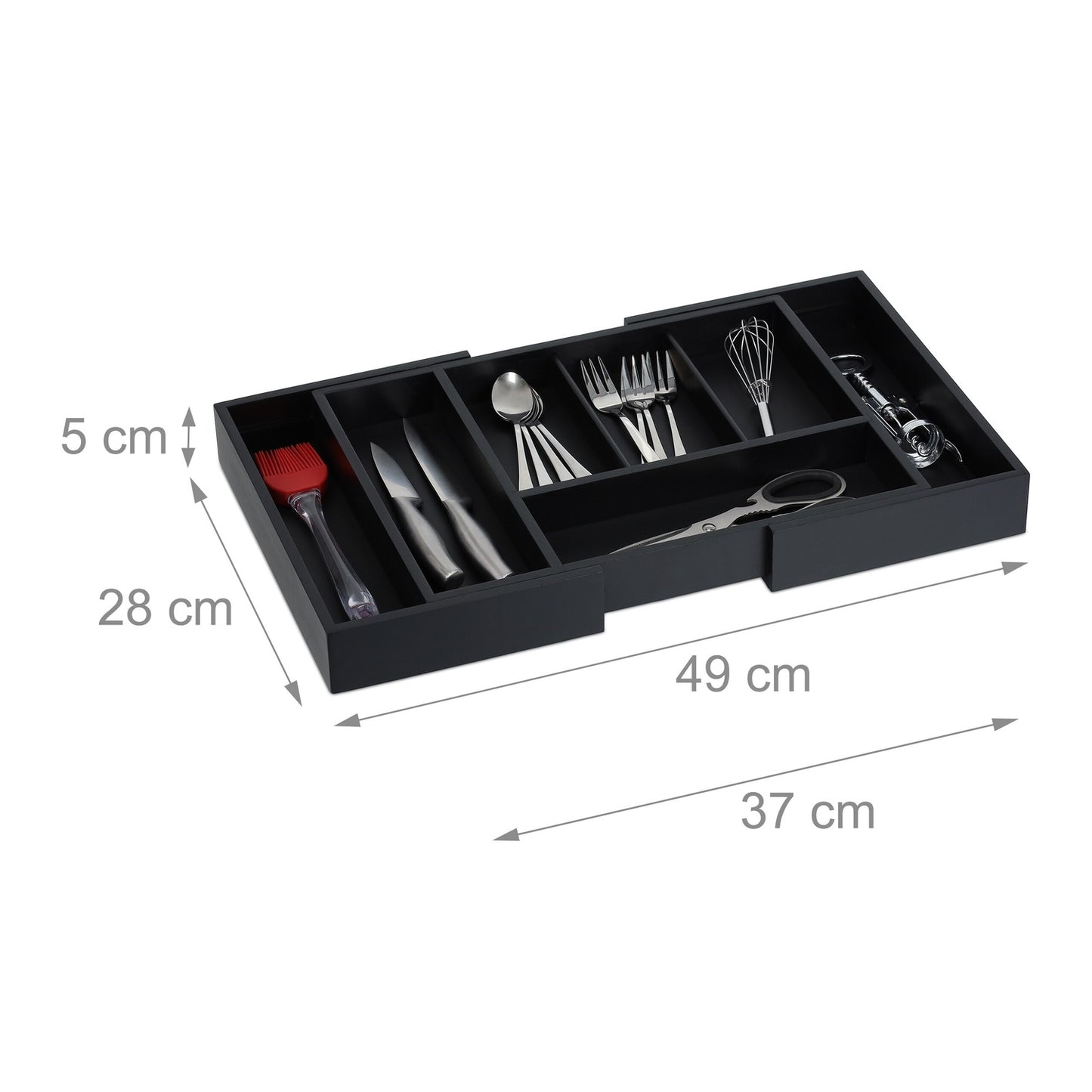 Adjustable Bamboo Cutlery Tray for Drawers