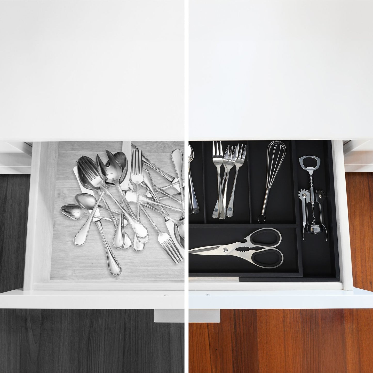 Adjustable Bamboo Cutlery Tray for Drawers