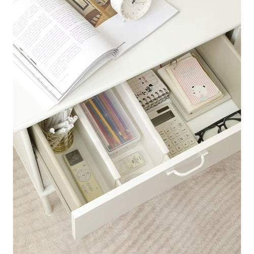 Adjustable Bamboo Drawer Organizer, White, 4-Pack