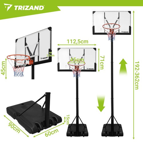 Adjustable Basketball Hoop 305 cm with Wheels