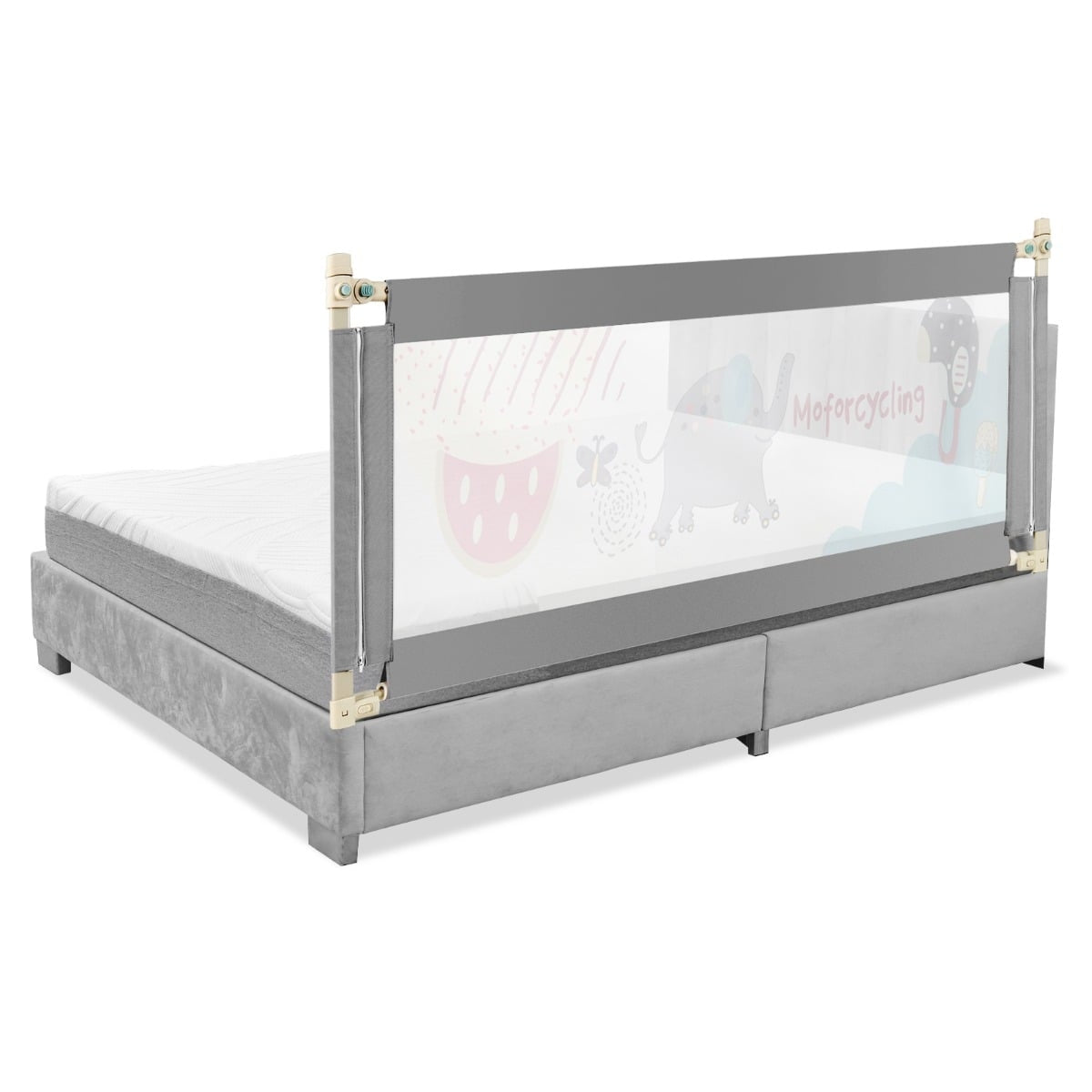 Adjustable Bed Rail Guard, 175cm, Dark Grey