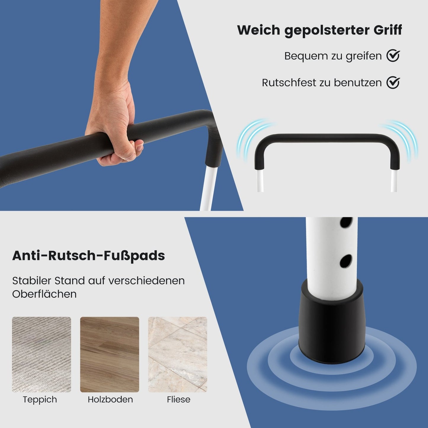 Adjustable Bed Rail, Safety Support for Seniors, 160kg Capacity