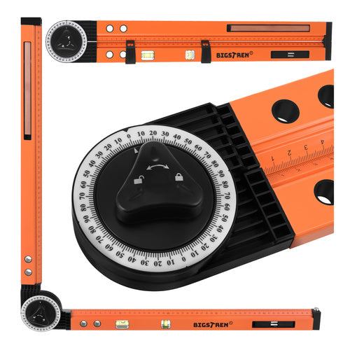 Adjustable Carpentry Protractor with Spirit Level, 500mm
