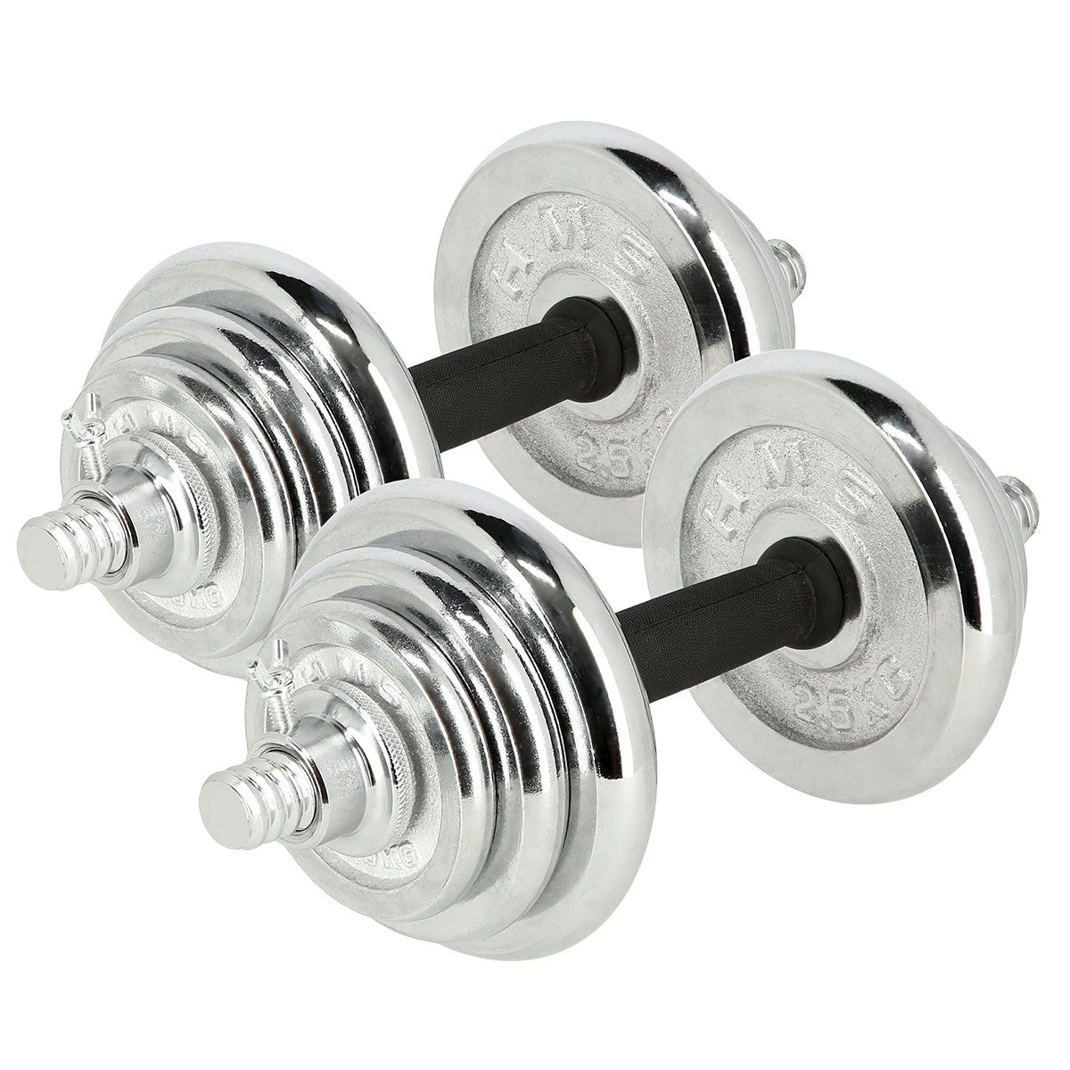 Adjustable Chrome Dumbbells with Case, 20kg Set