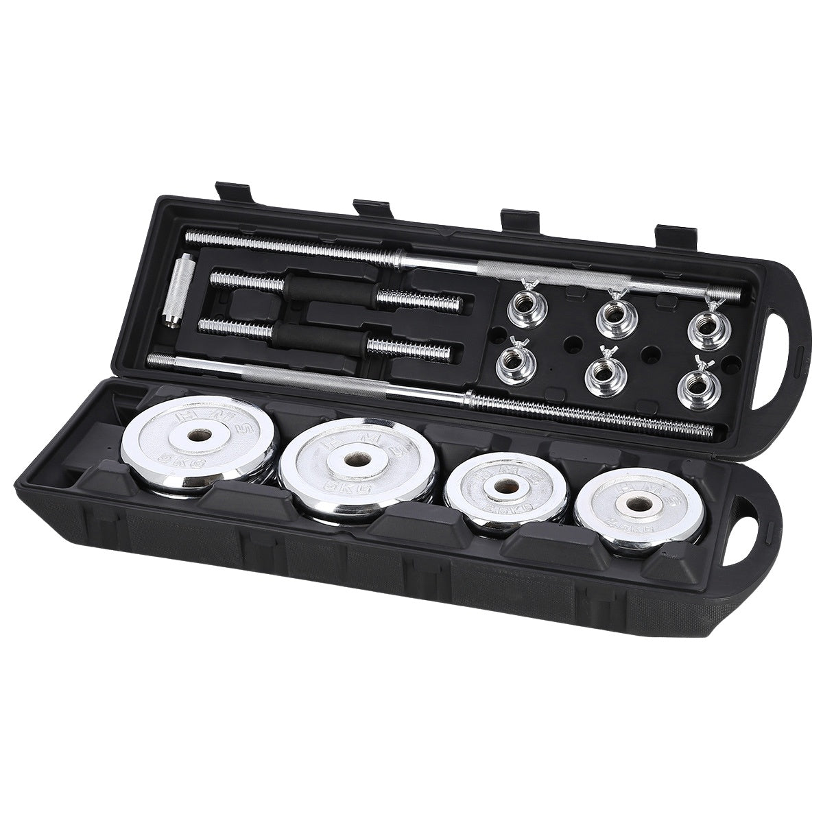 Adjustable Chrome Dumbbells with Case, 50kg Set