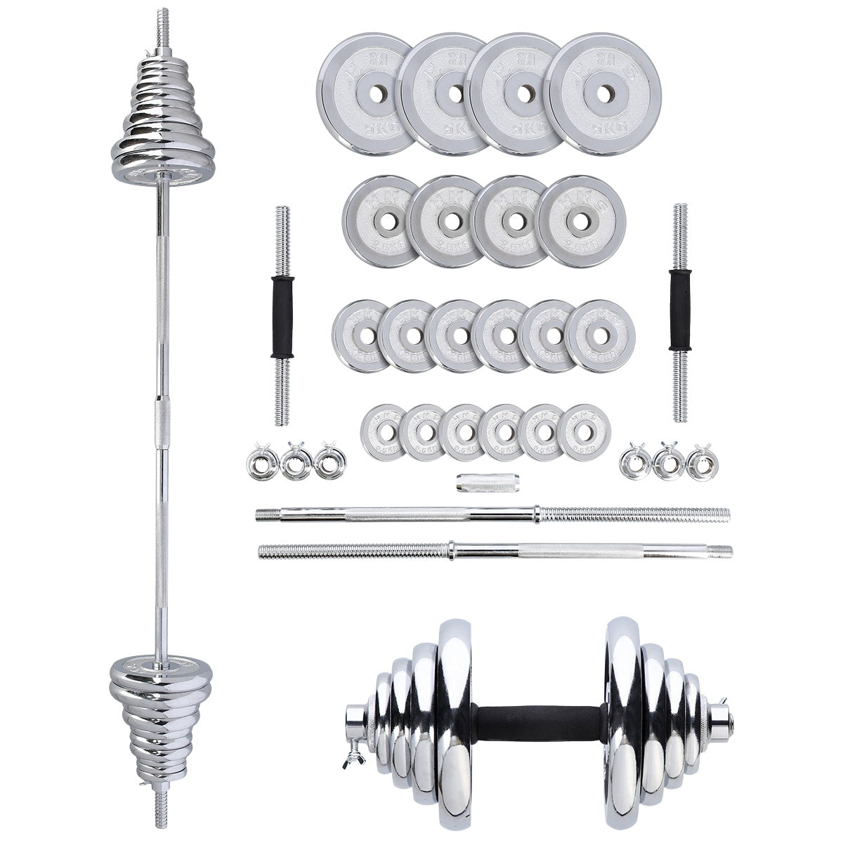 Adjustable Chrome Dumbbells with Case, 50kg Set