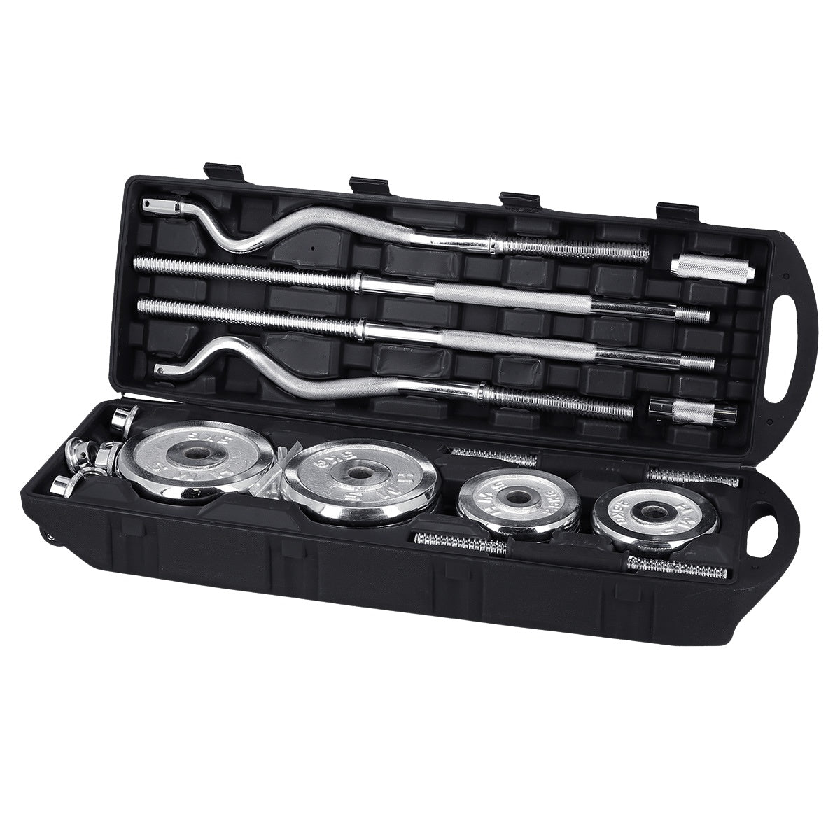 Adjustable Chrome Dumbbells with Case, 55kg