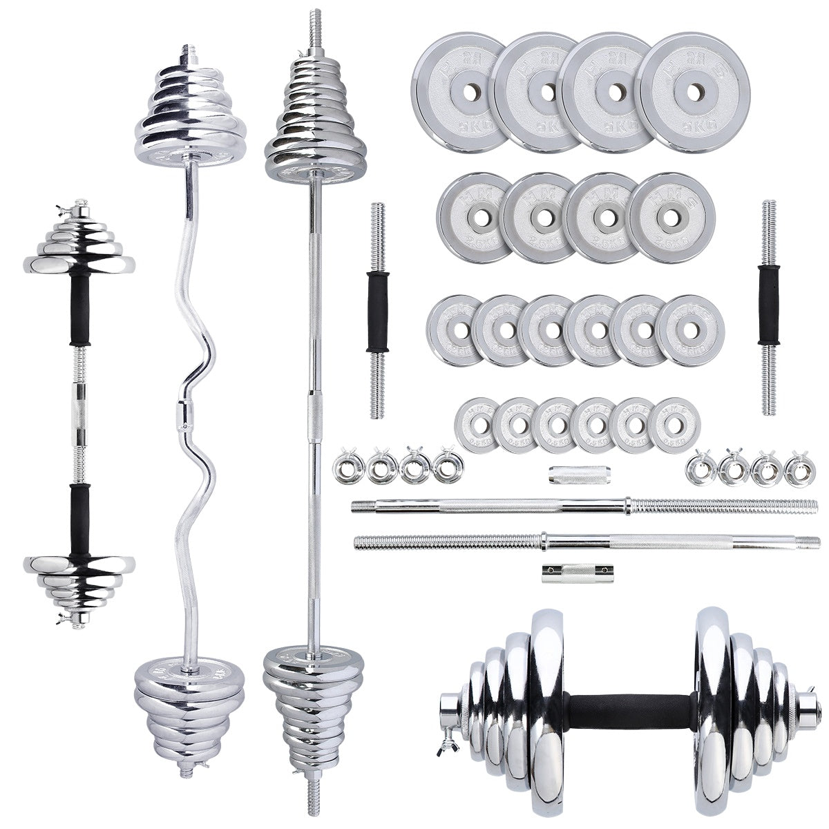 Adjustable Chrome Dumbbells with Case, 55kg