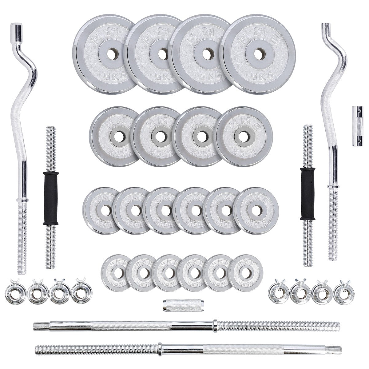 Adjustable Chrome Dumbbells with Case, 55kg