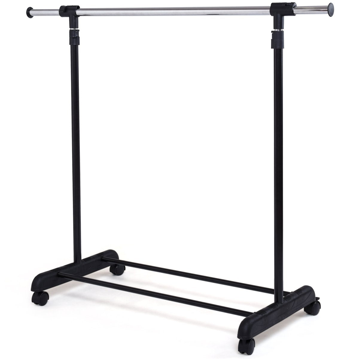 Adjustable Clothes Rack with Shelf and Wheels